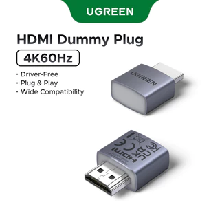UGREEN HDMI Dummy Plug 4K60Hz ความละเอียดที่กําหนดเอง ปลั๊กแอนด์เพลย์ Dummy Plug พร้อม LED รองรับ Windows, macOS & Linux