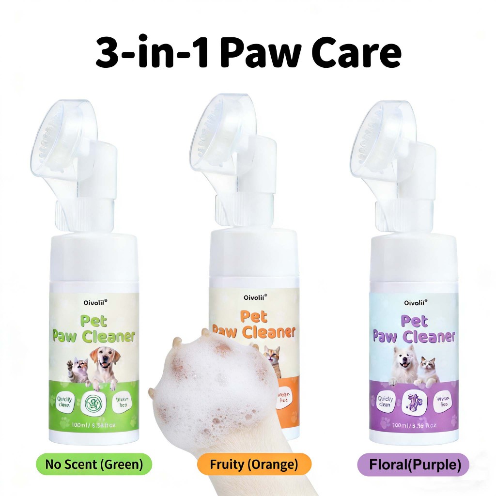 🐾เท้าสัตว์เลี้ยงโฟมทำความสะอาด 100Ml สัตว์เลี้ยงฟองเท้า Pet feet cleaner พร้อมแปรงขัดเท้า ทำความสะอาดอุ้งเท้า ล้างเท้าไม่ต้องล้างน้ำ กำจัดกลิ่น สะอาดล้ำลึก & ให้ความชุ่มชื้น