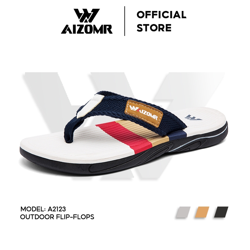 AIZOMR รองเท้าแตะผู้ชายแบบหนีบทําจากวัสดุ EVA และกันลื่นและทนต่อการสึกหรอ แห้งไวเหมาะกับการใช้งานกลางแจ้งและชายหาด รุ่น: A2123
