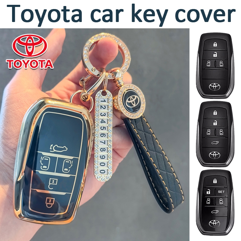 ฝาครอบกุญแจรีโมท Toyota สําหรับ Alphard/Vellfire/Sineta/Noah/Majesty พร้อมพวงกุญแจ