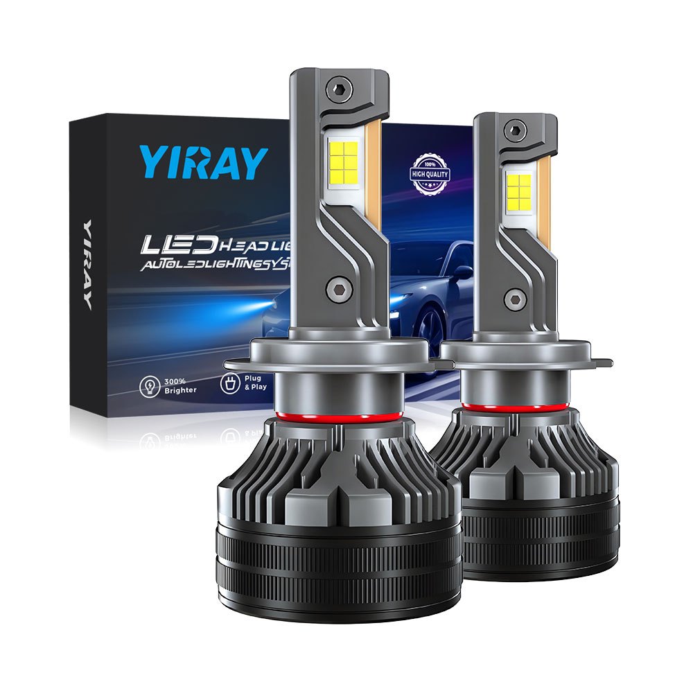 YIRAY 2PCS Super Power รถ LED ไฟหน้า CSP 3570 200W 80000LM 6000K H7 H4 H11 หลอดไฟ LED 3 หลอดทองแดงไฟ