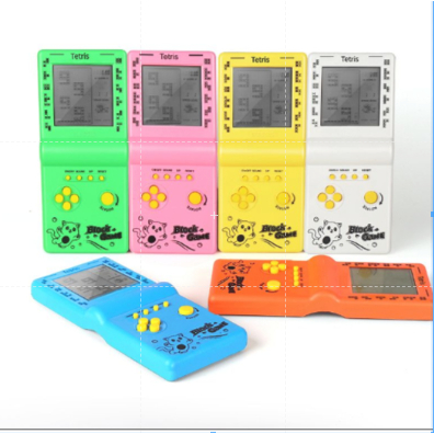 คอนโซลเกม Tetris การบีบอัดหน้าจอขนาดใหญ่แบบใช้มือถือย้อนยุค