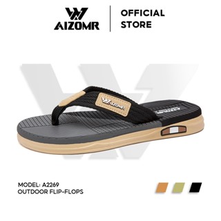 AIZOMR รองเท้าแตะผู้ชาย ดีไซน์ดั้งเดิม วัสดุ EVA กันลื่น แห้…