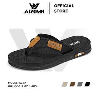 AIZOMR รองเท้าแตะผู้ชายกันลื่นทนต่อการสึกหรอออกแบบเดิมเหมาะก…