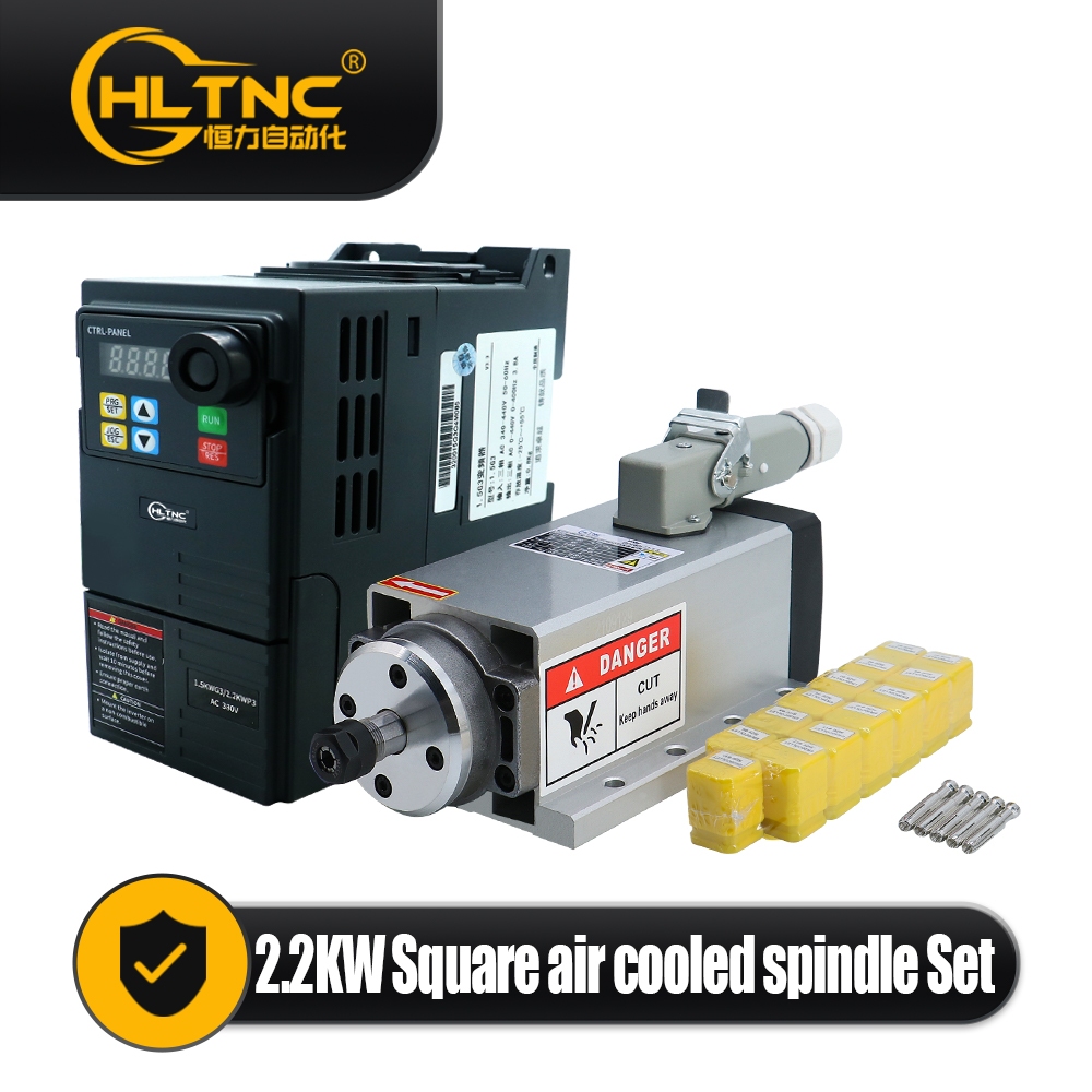 มอเตอร์แกนหมุน ER20 HS320 2.2KW 24000RPM CNC Router เครื่องมิลลิ่ง HLTNC