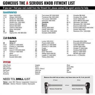 Gomexus น็อปแต่งรอก ไทเทเนียมอัลลอย ทนต่อการกัดกร่อน TA38S Knob ลูกบิดไทเทเนียม สําหรับรอกตกปลา Shimano Stradic Daiwa Ryobi ผิวสัมผัสพรีเมียม สวยงาม แข็งแรงสูง ทนต่อการบิดงอ ลูกบิดรอกตกปลา