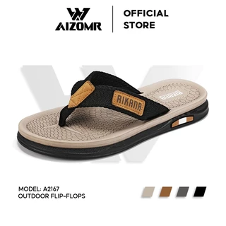 AIZOMR รองเท้าแตะผู้ชาย สไตล์ลําลอง กันลื่น ทนต่อการสึกหรอ ดีไซน์ดั้งเดิม เหมาะกับชายหาด และกิจกรรมกลางแจ้ง รุ่น A2167