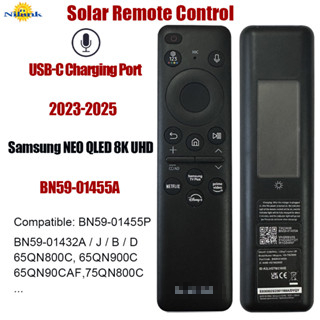 Samsung BN59-011455A พลังงานแสงอาทิตย์/เสียงแบตเตอรี่รีโมทคอนโทรลเสียง/USB-C ชาร์จ Samsung NEO QLED 
