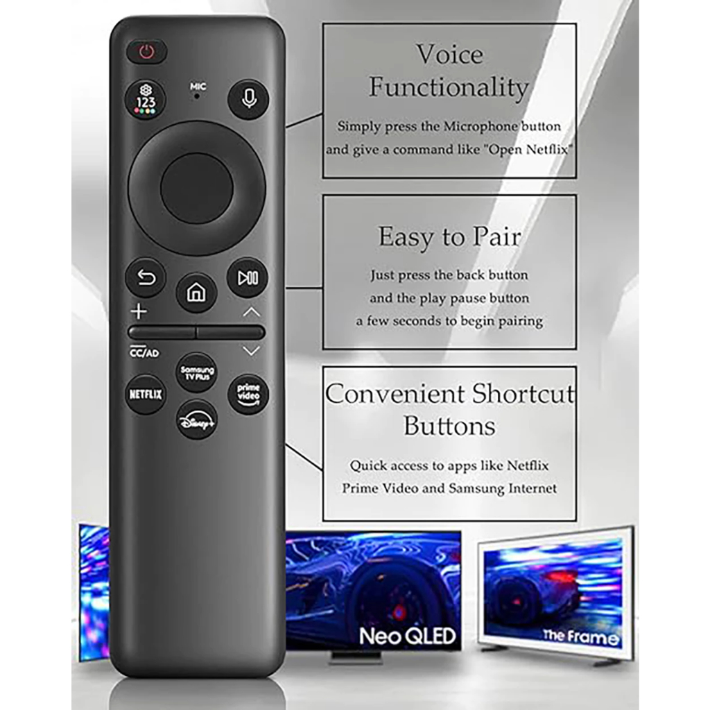 BN59-01455A TM2360E ใช้งานร่วมกับ Samsung สมาร์ททีวีรีโมทคอนโทรลด้วยเสียง, สําหรับ NEO Series Q80, Q
