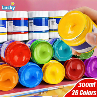 Lucky สีอะคริลิค100ml/300ml สีอคิลิค สีเพ้นท์ผ้า สีทอง สีกัน…