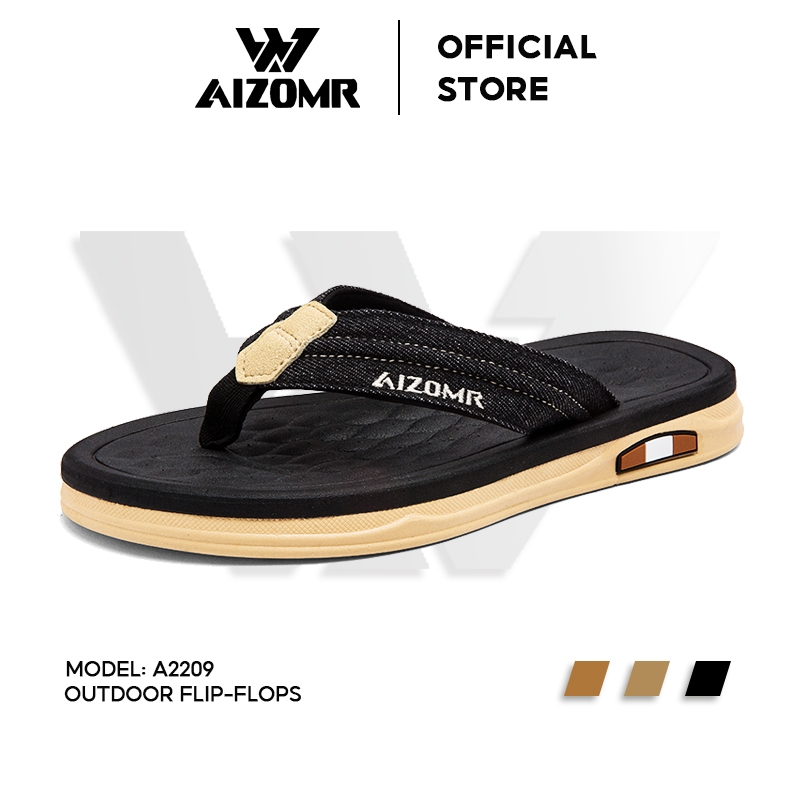 AIZOMR รองเท้าแตะ/รองเท้าแตะ แบบหูหนีบ ดีไซน์ดั้งเดิม พื้นนิ่ม เหมาะกับเดินชายหาด และกลางแจ้ง คุณภาพสูง รุ่น A2209