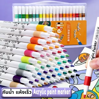 ปากกามาร์กเกอร์สีอะคริลิค 12/24/36/48/60 สี - 50% หมึกเพิ่มเติมกันน้ําสูง Opacity | อุปกรณ์ศิลปะและ DIY