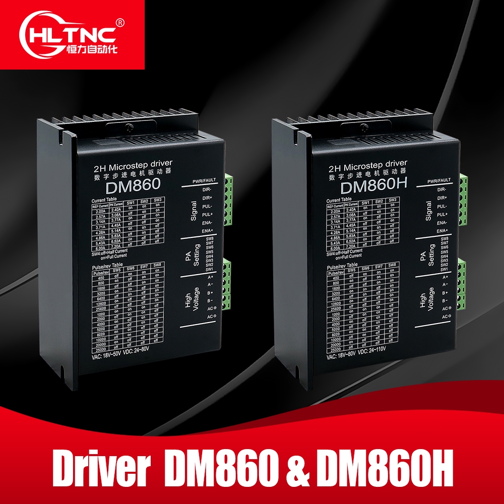 HLTNC DM860H DM860 Stepper มอเตอร์ไดรฟ์ 0-200khz AC18-80V หรือ DC 24-110V 2A-7.2A 2H Microstep ไดรฟ์