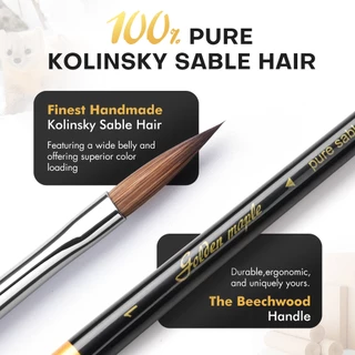 Golden Maple 100% Kolinsky Sable Miniature Detail Paint Brush Set for Gift,Arrow Tip for Precordering,สําหรับสีน้ําและสีตามตัวเลข, Citadel, หุ่น, 40k