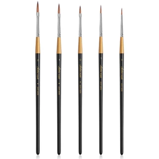Golden Maple 100% Kolinsky Sable Miniature Detail Paint Brush Set for Gift,Arrow Tip for Precordering,สําหรับสีน้ําและสีตามตัวเลข, Citadel, หุ่น, 40k