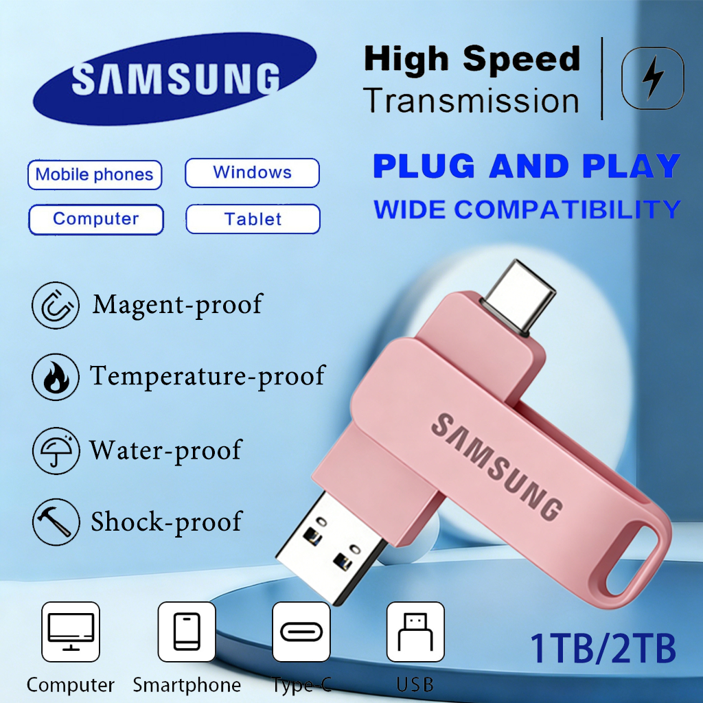 【รับประกัน 5 ปี】Samsung U Disk Type-C+USB2in1 เมมแบบไดรฟ์คู่ ใช้งานได้ทุกอุปกรณ์ แฟลชไดรฟ์ แฟลชไดรฟ์โลหะ