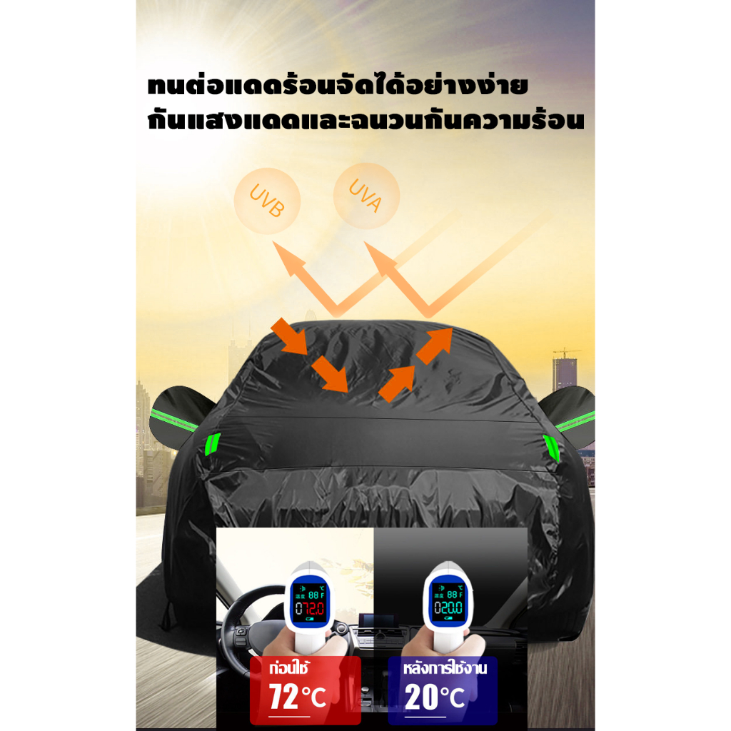 🚗การคุ้มครองสงกรานต์🚗ผ้าคลุมรถ ผ้าคลุมรถยนต์  หนา5ชั้น ทุกรุ่น เก๋ง กะบะ ผ้าคลุมรถเก๋ง ผ้าคลุมรถ Car Cover - รูปที่ 4