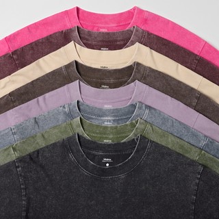 MIDMX HOME Plain pure washed cotton T-Shirt 100% 230gsm Tee Breathable and comfortable
