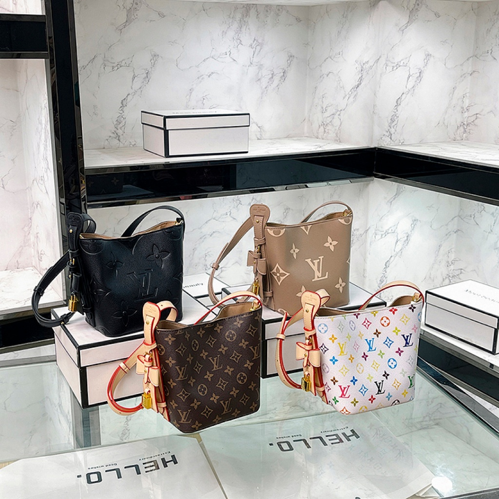 [enjoysea]Luxury Women Bucket Bag with Zipper Purses lady Classic Handbag