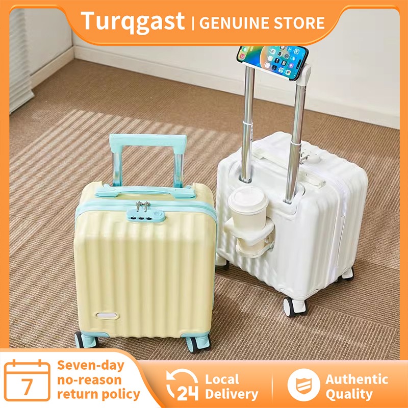 Turqgast2025 สไตล์ใหม่ 14 นิ้วกระเป๋าเดินทางขนาดเล็ก 3-Segment ปรับจับรหัสล็อคกระเป๋าเดินทาง