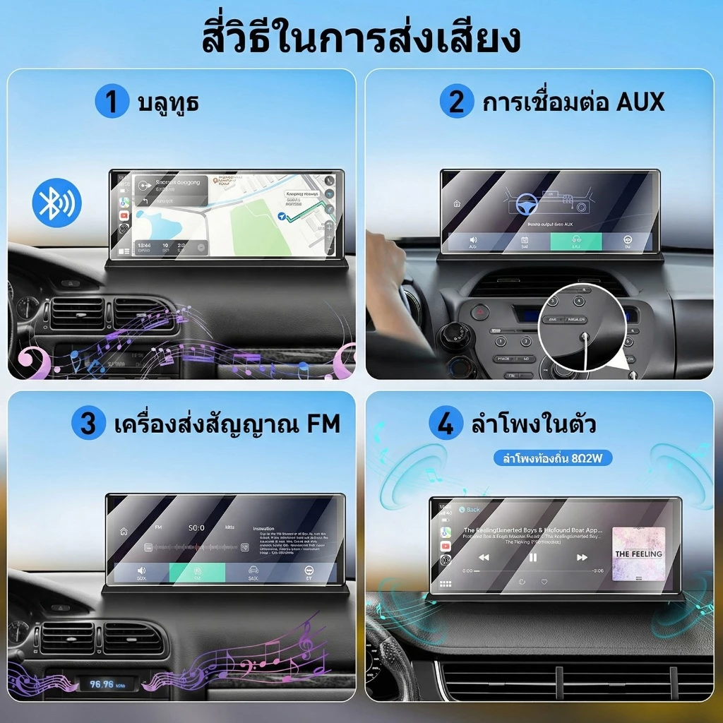 ~จังหวัดสมุทรสาคร ส่ง~ ESSGOO สมาร์ทรถระบบรวม 4K + 1080P 11.3 นิ้วหน้าจอขนาดใหญ่ไร้สาย CarPlay Android การเชื่อมต่อด้านหน้าและด้านหลังกล้องคู่การตรวจจับการชน thumbnail 7