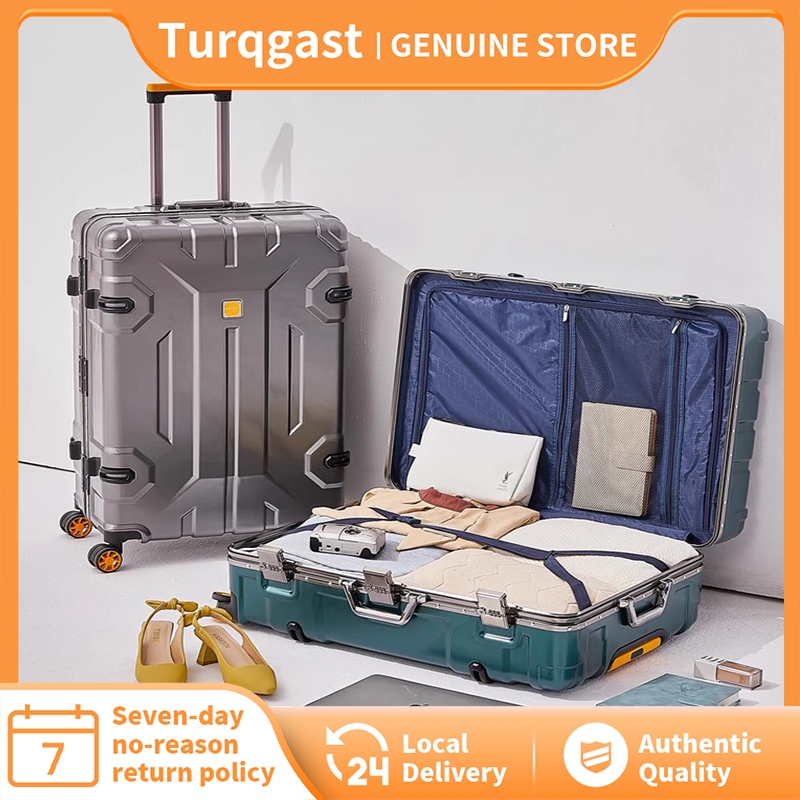 Turqgast2025 กระเป๋าเดินทางอวกาศสไตล์ใหม่วัสดุอลูมิเนียมแข็งแรงทนทานกล่องความจุขนาดใหญ่