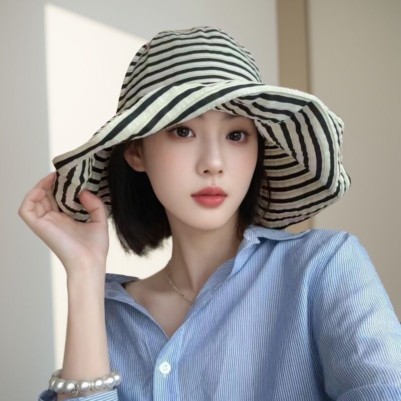หมวกสไตล์ญี่ปุ่น พับได้ ขนาดใหญ่ สำหรับวินเทจและแฟชั่น ป้องกันแสงแดดในฤดูร้อน
