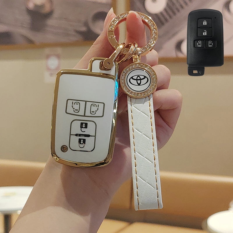 ฝาครอบกุญแจรถโตโยต้าสําหรับ Sienta/Vellfire/Alphard/Voxy/Nosh เคสกุญแจ Vellfire ฝาครอบกุญแจรีโมท Alphard พวงกุญแจ - รูปที่ 2