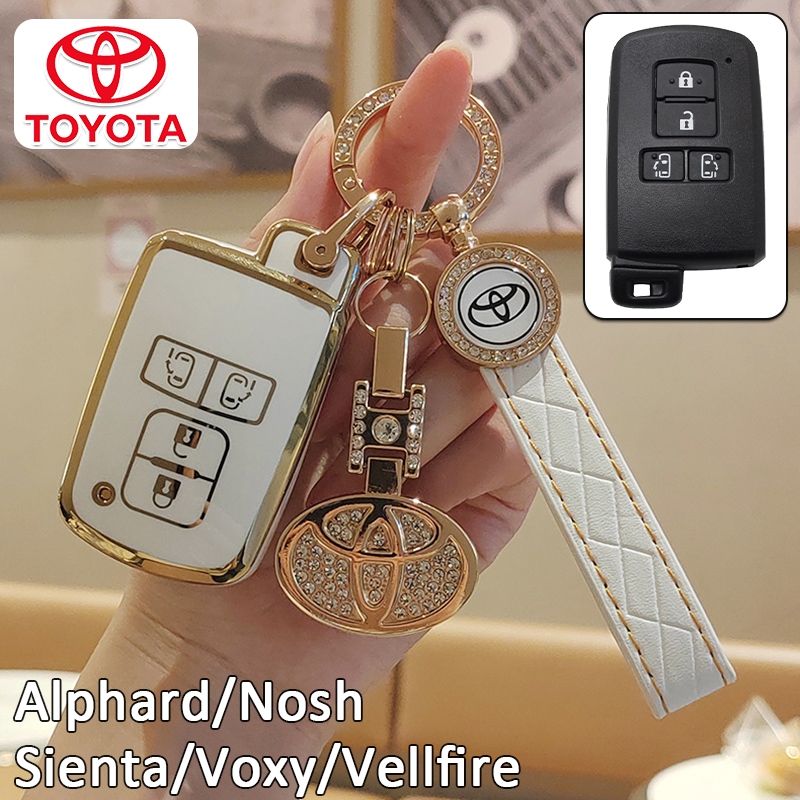 ฝาครอบกุญแจรถโตโยต้าสําหรับ Sienta/Vellfire/Alphard/Voxy/Nosh เคสกุญแจ Vellfire ฝาครอบกุญแจรีโมท Alphard พวงกุญแจ