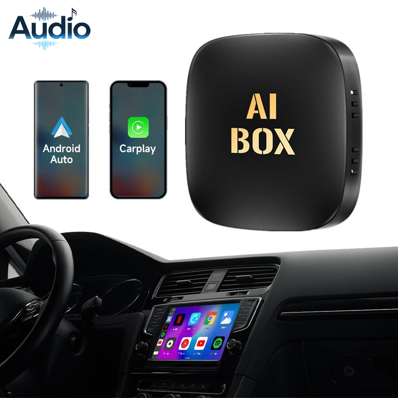 AB022 2G + 16G/32G ไร้สาย IOS CarPlay Android อะแดปเตอร์อัตโนมัติพร้อม Youtube Netflix รถเล่น Dongle