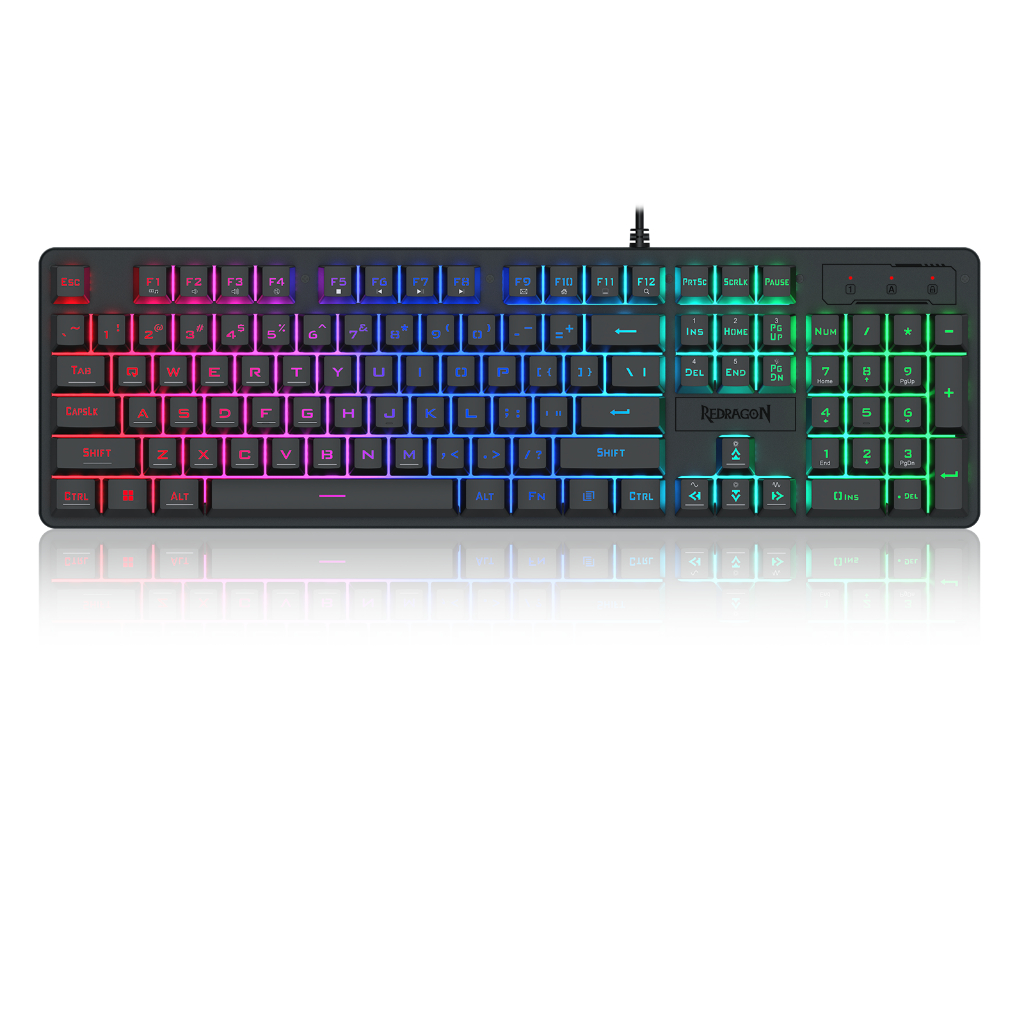 Redragon K521 RGB LED คีย์บอร์ดเกมแบบมีสาย 104 คีย์เมมเบรน RGB คีย์บอร์ด