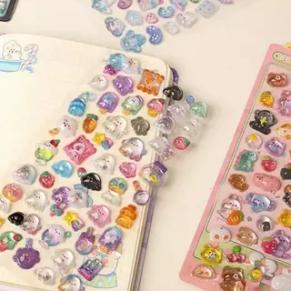 การ์ตูน 3D สติกเกอร์ - คริสตัลอะคริลิคอีพ็อกซี่ยกบรรเทารูปลอกสําหรับ DIY เคสโทรศัพท์ตกแต่ง