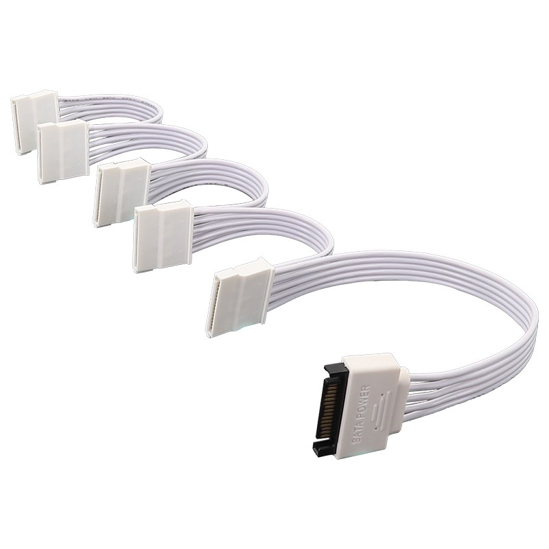 15Pin SATA ถึง 5 SATA สายไฟแยกสําหรับ HDD/SSD