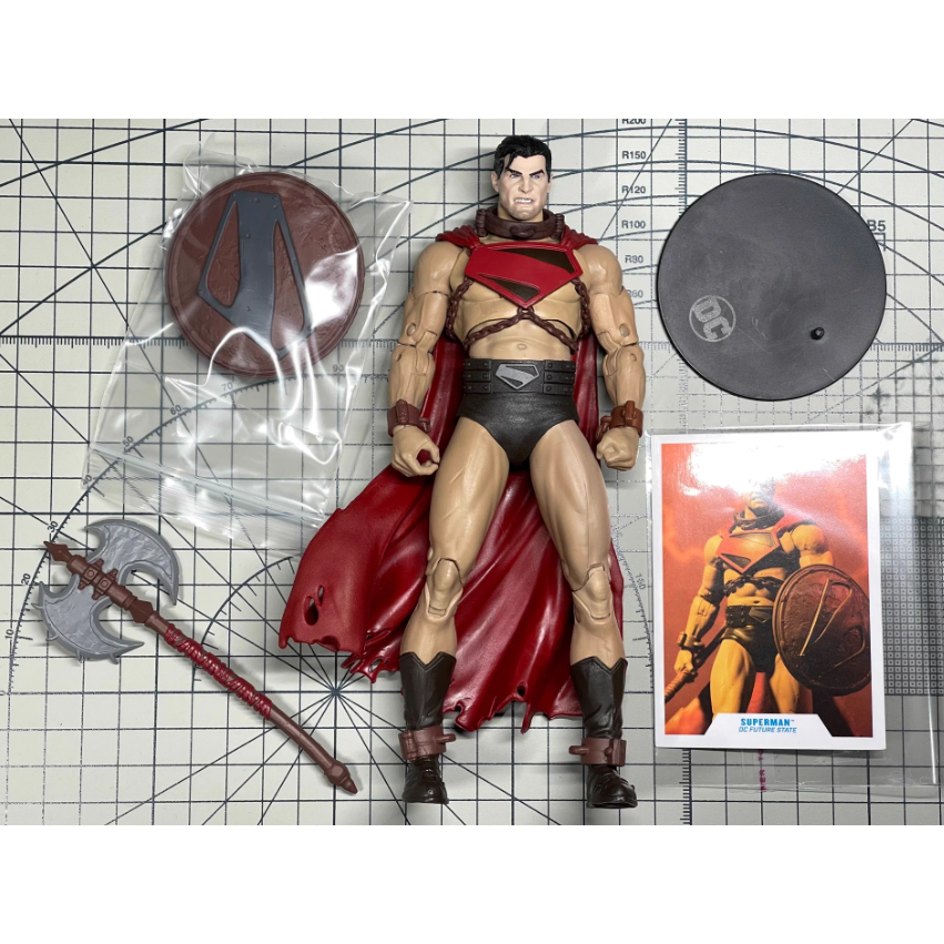 (ไม่มีกล่อง) McFarlane DC Warworld Superman Spartan Superman Gladiator Action Figure