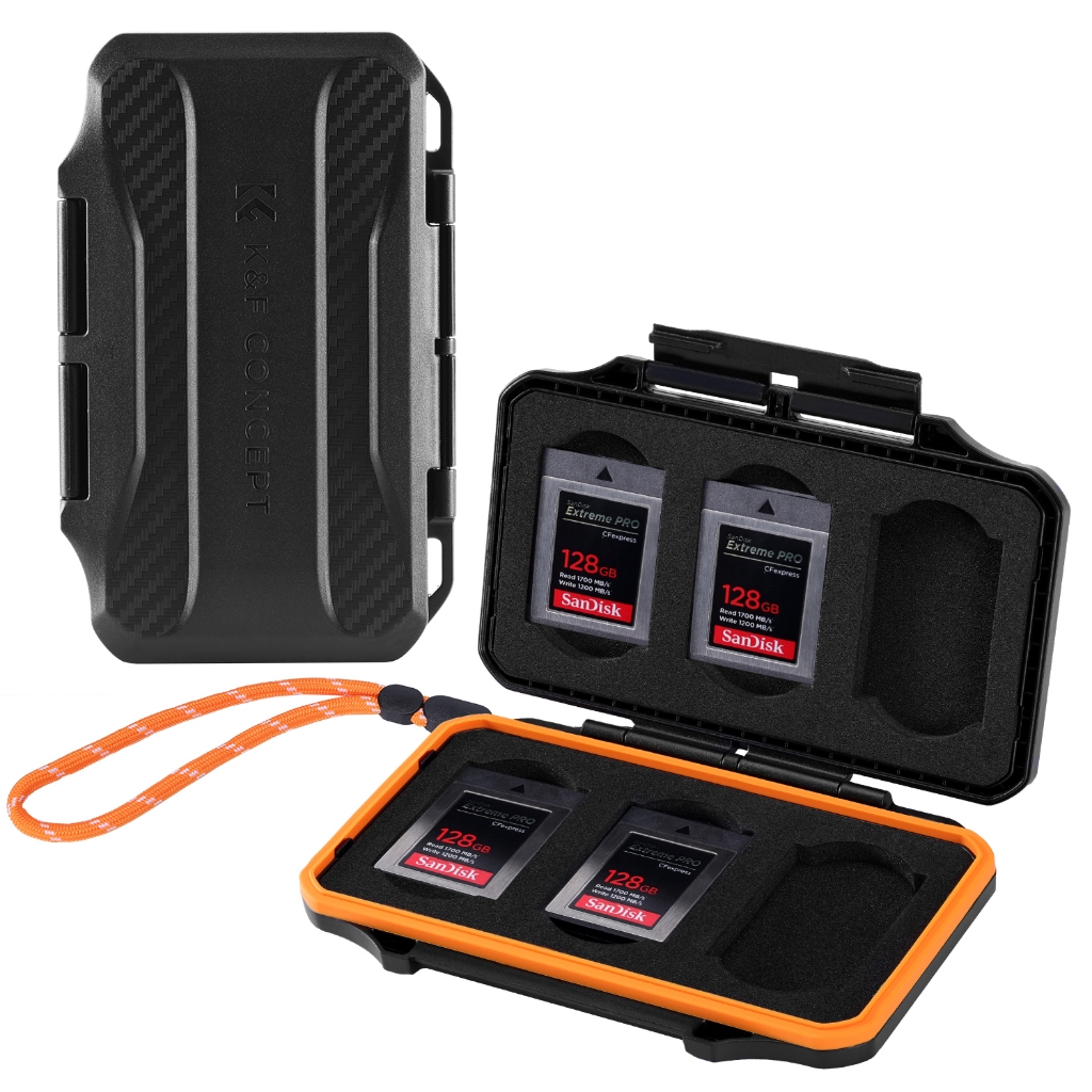 K&F Concept 6 Slots XQD Cfexpress Type-B Card Holder, Water-Resistant Memory Card Storage Carring Ca