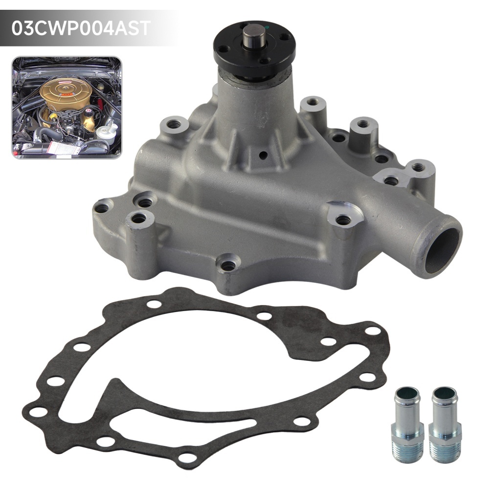 Windsor High Volume Driver ปั๊มน้ําด้านข้างซาติน/โครเมี่ยมสําหรับ Ford SB 289 302 351 V8 เครื่องยนต์