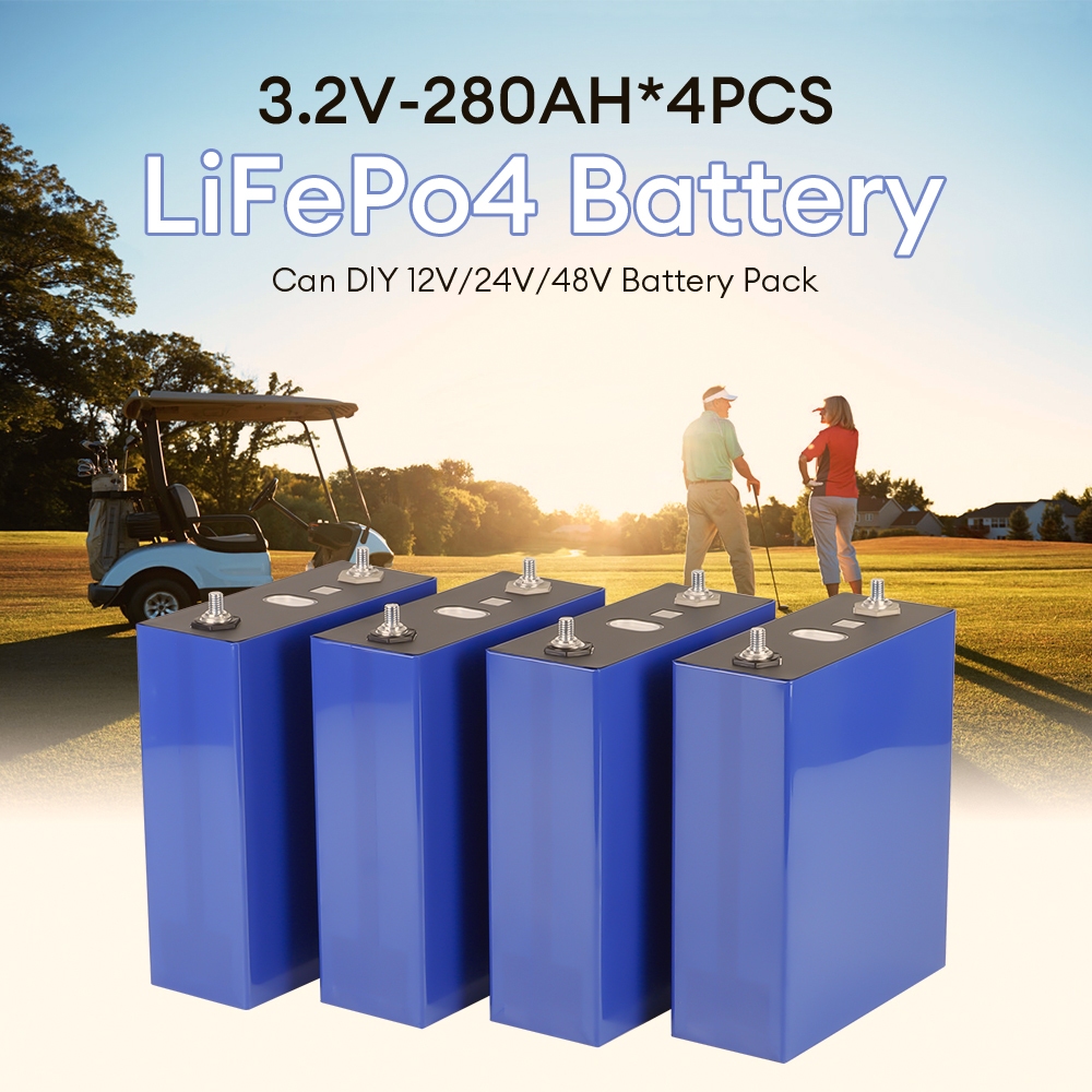 PowMr 4 ชิ้น 3.2V 280AH Lifepo4 แบตเตอรี่ 10000 Lifecycles สนับสนุน DIY