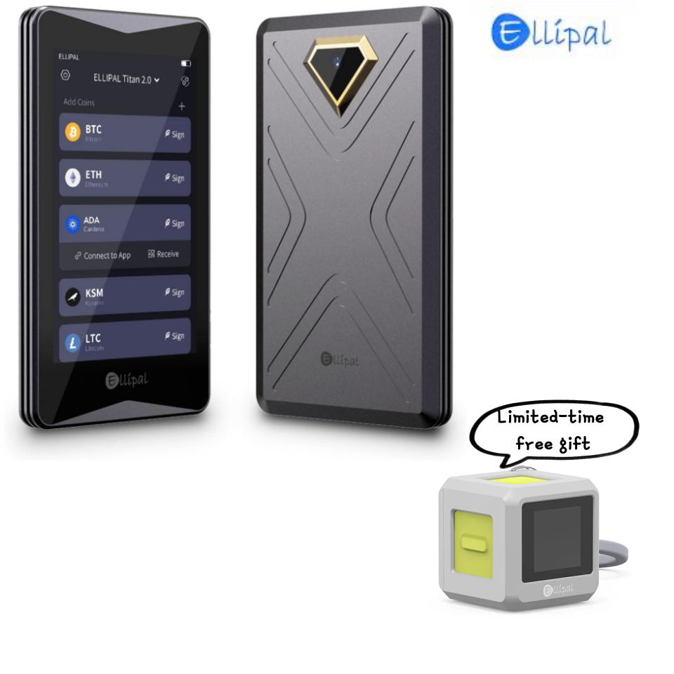 ELLIPAL Titan 2.0 Crypto Cold Wallet, Offline 100%, Air-gapped - Secure Wallet for 10000+ Coins & To