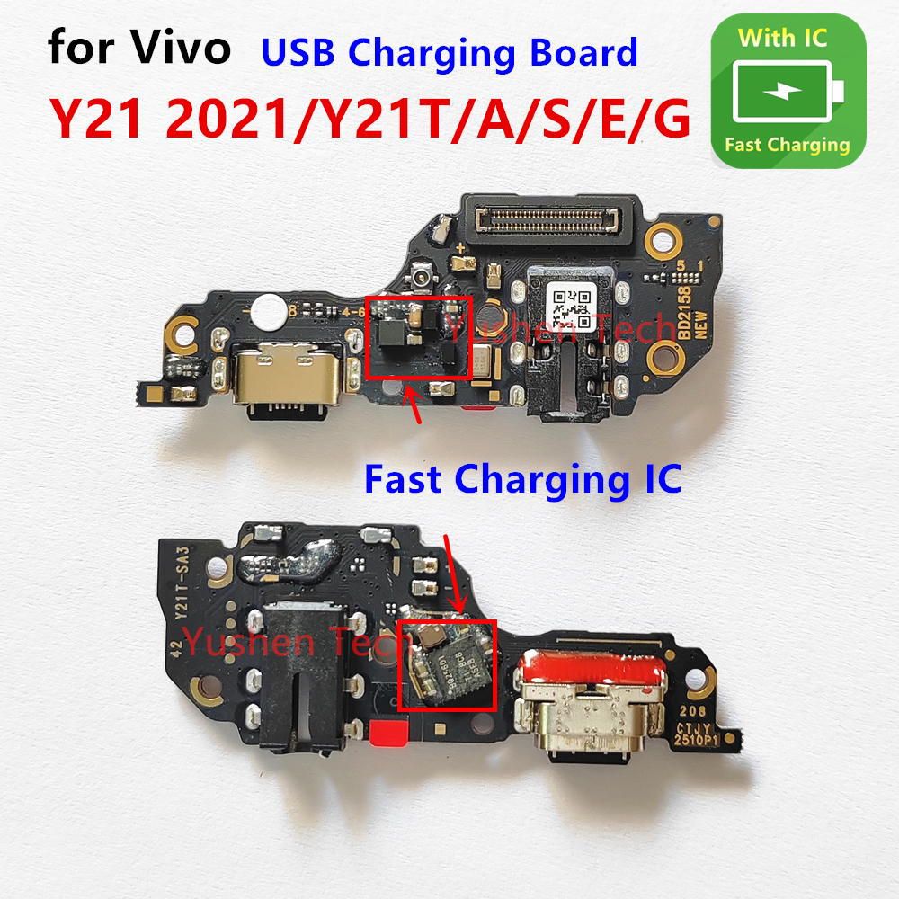 ชาร์จสําหรับVivo Y21 2021 Y21A Y21S Y21E Y21G Y21T USB flex charger port Boardชาร์จPadเชื่อมต่อซ็อกเก็ต