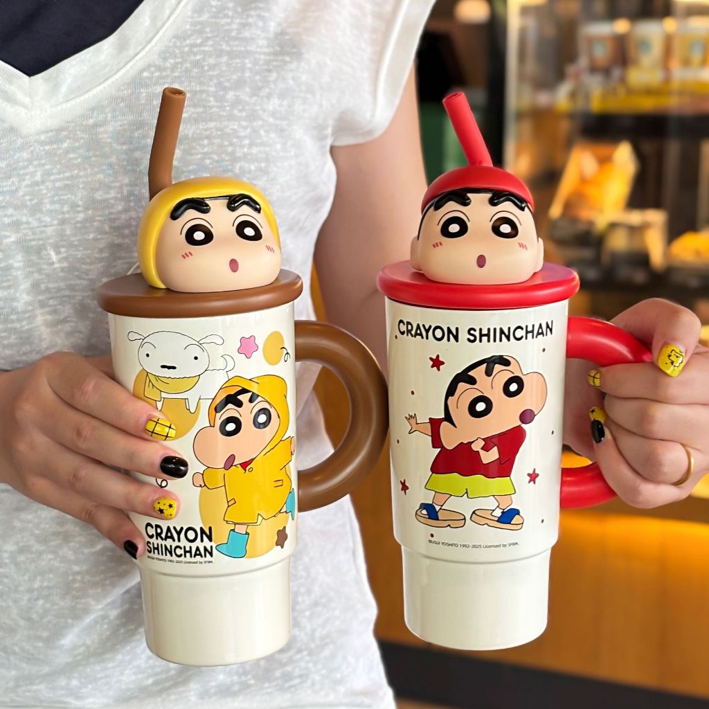 JIOJIA [มีสินค้าพร้อมส่ง]แก้วน้ำอุณหภูมิ ชินจัง สแตนเลส 316 มีหลอดดื่มและหูจับ สําหรับสำนักงาน - รูปที่ 2