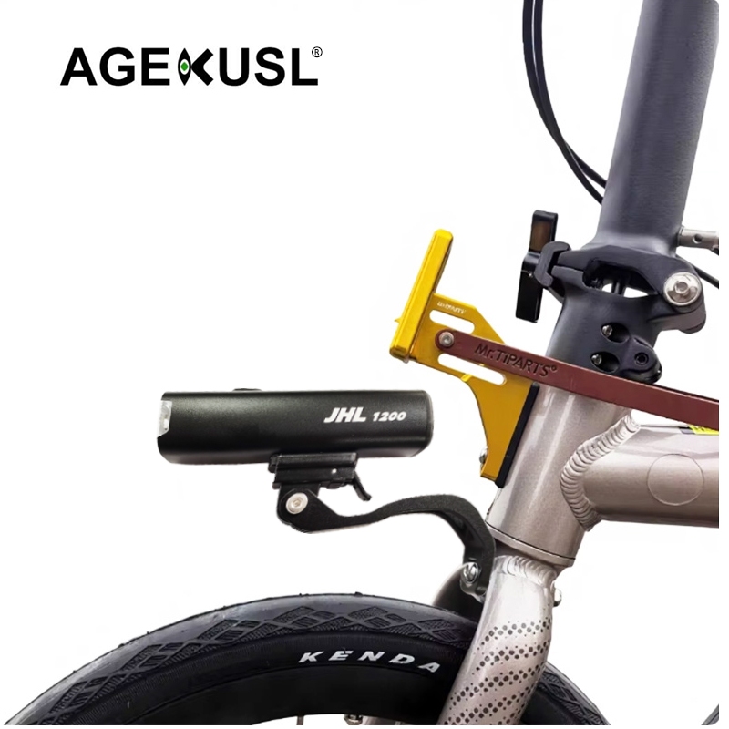 AGEKUSL โคมไฟยึดไฟจักรยาน JHL1200 สําหรับ Brompton ACEOFFIX JAVA NEO Fnhon Dahon จักรยานพับ