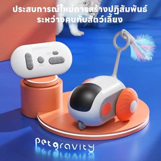 ของเล่นสัตว์เลี้ยง แมว ขนนกไฟฟ้า รถของเล่นแมว อัตโนมัติ ชาร์จ USB พร้อมรีโมตคอนโทรล