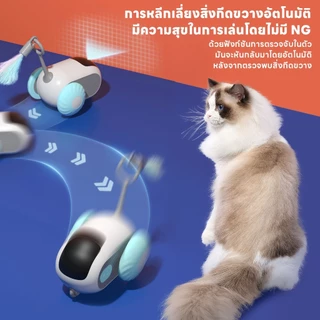 ของเล่นสัตว์เลี้ยง แมว ขนนกไฟฟ้า รถของเล่นแมว อัตโนมัติ ชาร์จ USB พร้อมรีโมตคอนโทรล