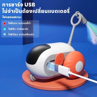 ของเล่นสัตว์เลี้ยง แมว ขนนกไฟฟ้า รถของเล่นแมว อัตโนมัติ ชาร์จ USB พร้อมรีโมตคอนโทรล