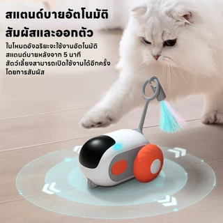 ของเล่นสัตว์เลี้ยง แมว ขนนกไฟฟ้า รถของเล่นแมว อัตโนมัติ ชาร์จ USB พร้อมรีโมตคอนโทรล