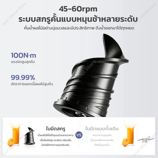 TIXX เครื่องคั้นน้ำผลไม้ แยกกาก เกลียวช้า เกลียวช้า 1L 108มม. ถอดล้างง่าย รุ่น SJ051C