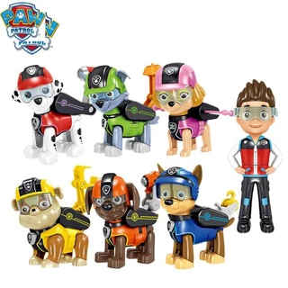 ชุดสุนัขแปลงร่าง Paw Patrol 7 ตัว พร้อมกระเป๋า เปลี่ยนร่างได้ ยิงดีดได้