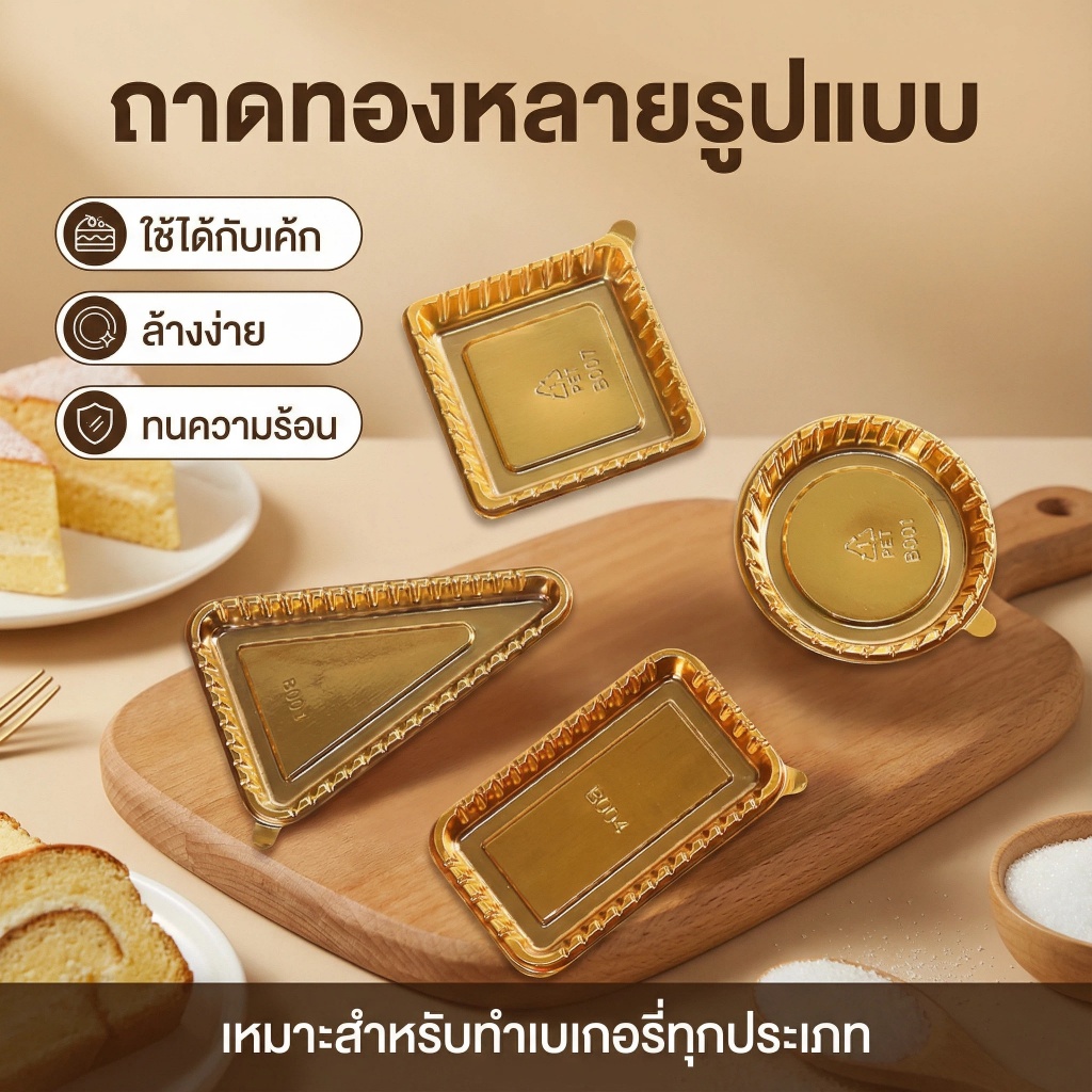 WEIYI อุปกรณ์ทําเบเกอรี่เสื่อเค้ก 50 แผ่นฐานเค้กฐานมูสเค้กพลาสติกเสื่อเค้ก