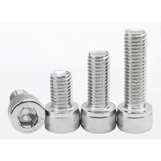 A&D M3/M4 50PCS 304 สกรูซ็อกเก็ตหกเหลี่ยมหัวทรงกระบอกสแตนเลส