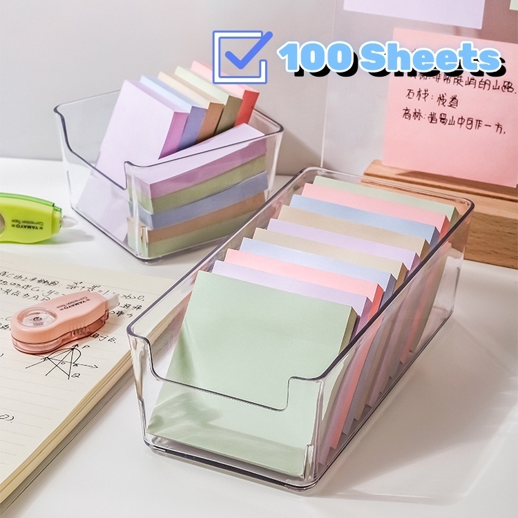 100 แผ่น Morandi สี กระดาษโน้ต เมโม่ ฉลาก สติกเกอร์ ที่คั่นหนังสือ ที่มีสีสัน กระดาษโน้ต เครื่องเขียน อุปกรณ์สํานักงาน โรงเรียน